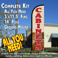 Cabinets Windless Feather Banner Flag Kit (Flag, Pole, & Ground Mt)