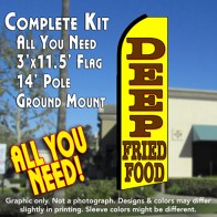 DEEP FRIED FOODS Flutter Feather Banner Flag Kit (Flag, Pole, & Ground Mt)