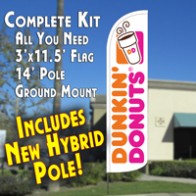 DUNKIN' DONUTS  Feather Banner Flag Kit (Flag, Pole, & Ground Mt)