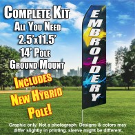 Embroidery (Multicolor) Econo Feather Banner Flag Kit