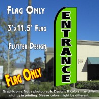 ENTRANCE (Green) Flutter Feather Banner Flag (11.5 x 3 Feet)