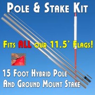 Flutter Feather Flag Ground Stake Kit (Aluminum Pole and Mount)