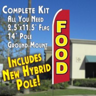 FOOD  (11 x Feather Banner Flag Kit (Flag, Pole, & Ground Mt)
