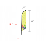 Custom Feather Angled Flag (Large) 14ft tall