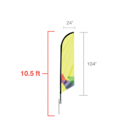 Custom Feather Angled Flag (Medium) 10.5ft tall