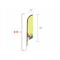 Custom Feather Angled Flag (Small) 9ft