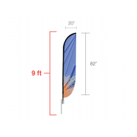 Custom Feather Convex Flag (Small) 9 feet tall