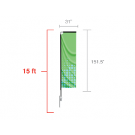 Custom Rectangle Feather Flag (Large) 15 ft tall
