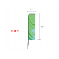 Custom Rectangle Feather Flag (Medium) 11.8 ft tall