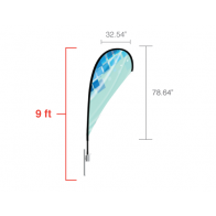 Custom Teardrop Flag (Medium) 9ft tall