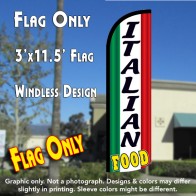Italian Food Windless Polyknit Feather Flag (3 x 11.5 feet)