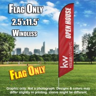 Keller Williams Open House burgundy white windless  Feather Banner Flag