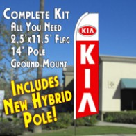 KIA  (11.5 x 2.5) Feather Banner Flag Kit (Flag, Pole, & Ground Mt)