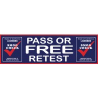 Smog Check Pass or Free Retest Feather Banner Flag