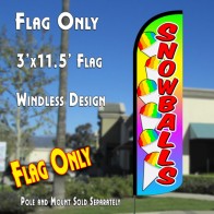 Snowballs Windless Polyknit Feather Flag (3 x 11.5 feet)