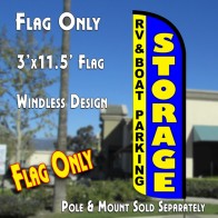 STORAGE - RV Boat Parking Windless Polyknit Feather Flag (3 x 11.5 feet)