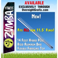 ZUMBA FITNESS BLUE, BLACK AND PURPLE ADVERTISING FLAG  Feather Banner Flag Kit