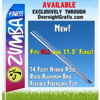 ZUMBA FITNESS BLUE AND PURPLE ADVERTISING GIRL FLAG  Feather Banner Flag Kit