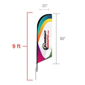 Custom Feather Flag Angled (small) 9ft tall