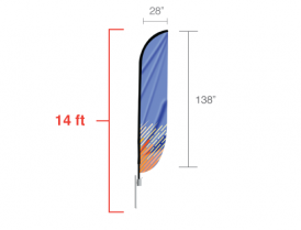 Custom Feather Convex Flag (Large)14ft tall