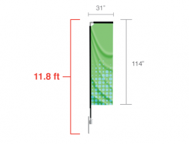 Custom Rectangle Feather Flag (Medium) 11.8 ft tall