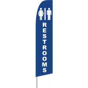 Restrooms  (11.5 x 3) Feather Banner Flag Kit (Flag, Pole, & Ground Mt)