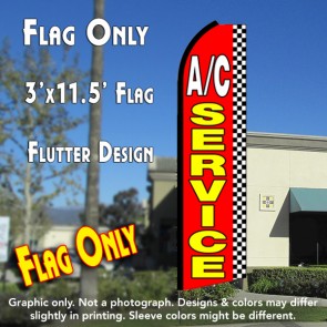 A/C SERVICE (Checkered) Flutter Feather Banner Flag (11.5 x 3 Feet)