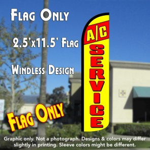 A/C SERVICE (Red/Yellow) Windless Polyknit Feather Flag (2.5 x 11.5 feet)