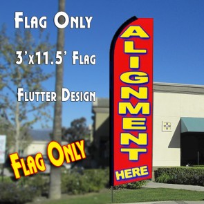 ALIGNMENT HERE (Red) Flutter Feather Banner Flag (11.5 x 3 Feet)