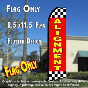 ALIGNMENT (Red/Checkered) Flutter Polyknit Feather Flag (11.5 x 2.5 feet)