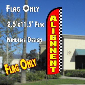 ALIGNMENT (Red/Checkered) Windless Polyknit Feather Flag (2.5 x 11.5 feet)