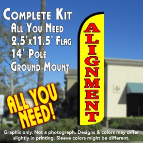 ALIGNMENT (Yellow) Windless Feather Banner Flag Kit (Flag, Pole, & Ground Mt)