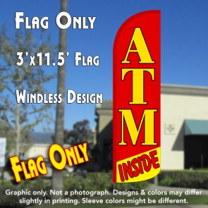 ATM Inside Windless Polyknit Feather Flag (3 x 11.5 feet)