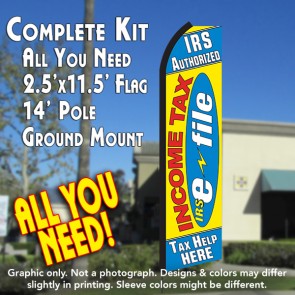 INCOME TAX IRS (E-FILE) PROVIDER HERE Flutter Feather Banner Flag Kit (Flag, Pole, & Ground Mt)