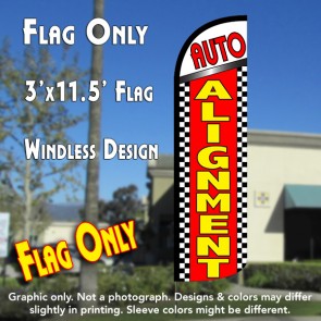Auto Alignment (Checkered) Windless Feather Banner Flag Kit (Flag, Pole, & Ground Mt)