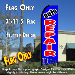 AUTO REPAIR (Blue) Flutter Feather Banner Flag (11.5 x 3 Feet)