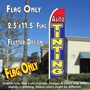 AUTO TINTING (Red/Blue) Flutter Feather Banner Flag (11.5 x 2.5 Feet)