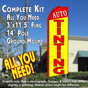 AUTO TINTING (Red/Yellow) Flutter Feather Banner Flag Kit (Flag, Pole, & Ground Mt)