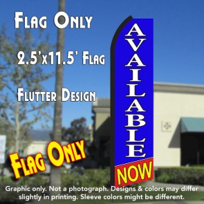 AVAILABLE NOW (Blue/White/Red) Flutter Polyknit Feather Flag (11.5 x 2.5 feet)