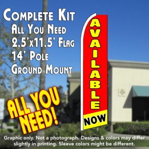 AVAILABLE NOW (Red/Yellow) Flutter Feather Banner Flag Kit (Flag, Pole, & Ground Mt)