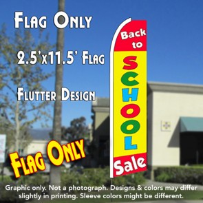 BACK TO SCHOOL SALE (Red/Yellow) Flutter Feather Banner Flag (11.5 x 2.5 Feet)