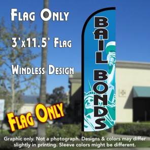 Bail Bonds Windless Polyknit Feather Flag (3 x 11.5 feet)