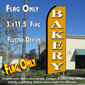 BAKERY (Gold) Flutter Feather Banner Flag (11.5 x 3 Feet)
