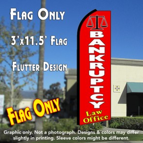 BANKRUPTCY LAW OFFICE (Red) Flutter Feather Banner Flag (11.5 x 3 Feet)