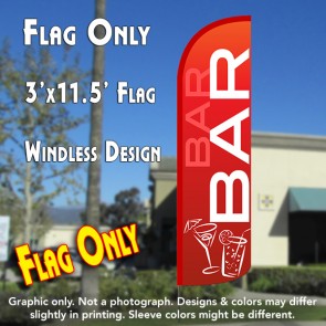 Bar (Red/White) Windless Polyknit Feather Flag (3 x 11.5 feet)