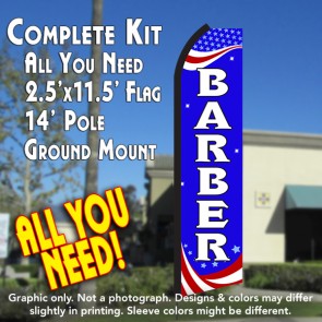 BARBER (Patriotic) Flutter Feather Banner Flag Kit