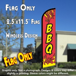 BBQ (Red) Windless Feather Banner Flag (2.5 x 11.5 Feet)