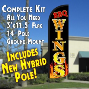 Smoked, Mesquite BBQ Wings banner flag kits for your business