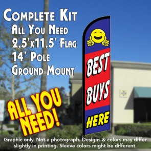 BEST BUYS HERE Windless Feather Banner Flag Kit (Flag, Pole, & Ground Mt)