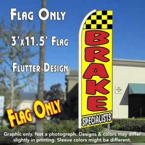 BRAKE SPECIALISTS (Yellow) Flutter Feather Banner Flag (11.5 x 3 Feet)